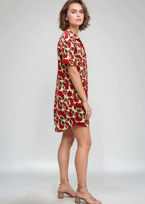 Calabria Shirtdress - Fiori Cherry