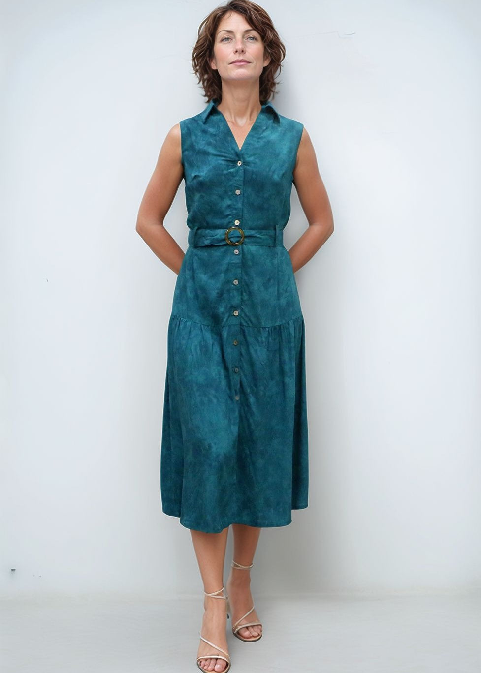 Amora Midi Shirtdress in Hazy Jade by Khuhs | KoaWood Ranch X-Small Amora Midi Shirtdress in Hazy Jade by Khuhs | KoaWood Ranch X-Small