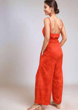 Perola Jumpsuit - Hazy Red Coral