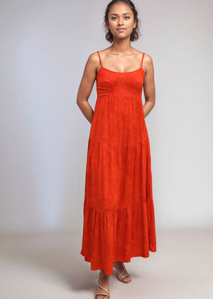 Heiva Maxi Dress - Hazy Red Coral
