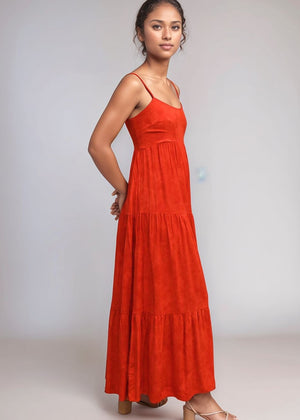 Heiva Maxi Dress - Hazy Red Coral