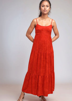 Heiva Maxi Dress - Hazy Red Coral