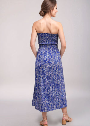 Portofino Strapless Midi Dress - Magnolia Blue