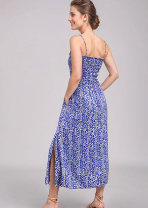 Portofino Strapless Midi Dress - Magnolia Blue