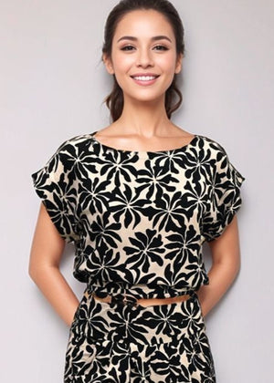 Mareva Top - Aloha Black