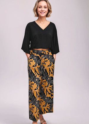 Mahana Pant in Tropical Black