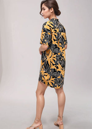 Calabria Shirtdress - Tropical Black