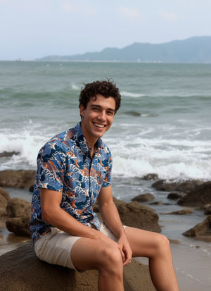 Koi and Waves - Teal