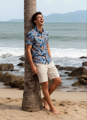 Koi and Waves - Teal