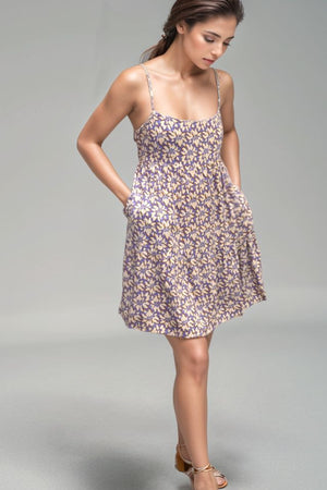 Oceanna Mini Dress - Bloomcrest Lavender