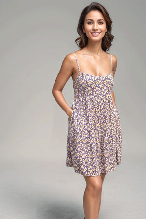 Oceanna Mini Dress - Bloomcrest Lavender