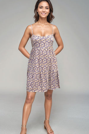 Oceanna Mini Dress - Bloomcrest Lavender