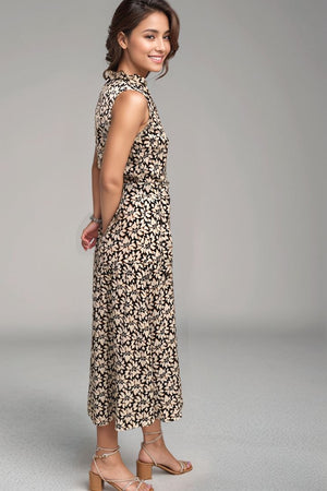 Amora Midi Shirtdress - Bloomcrest Black