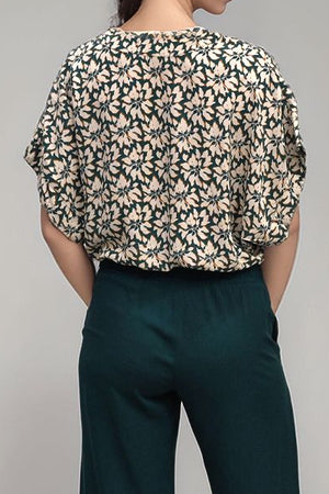 Adora Top - Bloomcrest Petrol