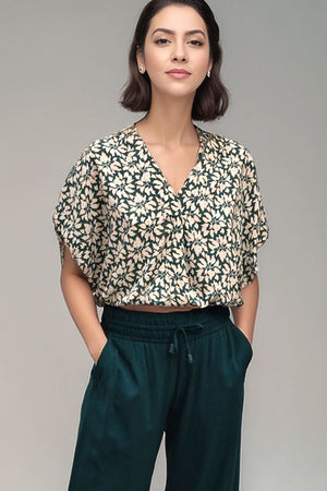 Adora Top - Bloomcrest Petrol