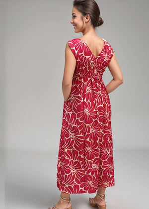 Moana Maxi Dress - Vintage Flowers Raspberry