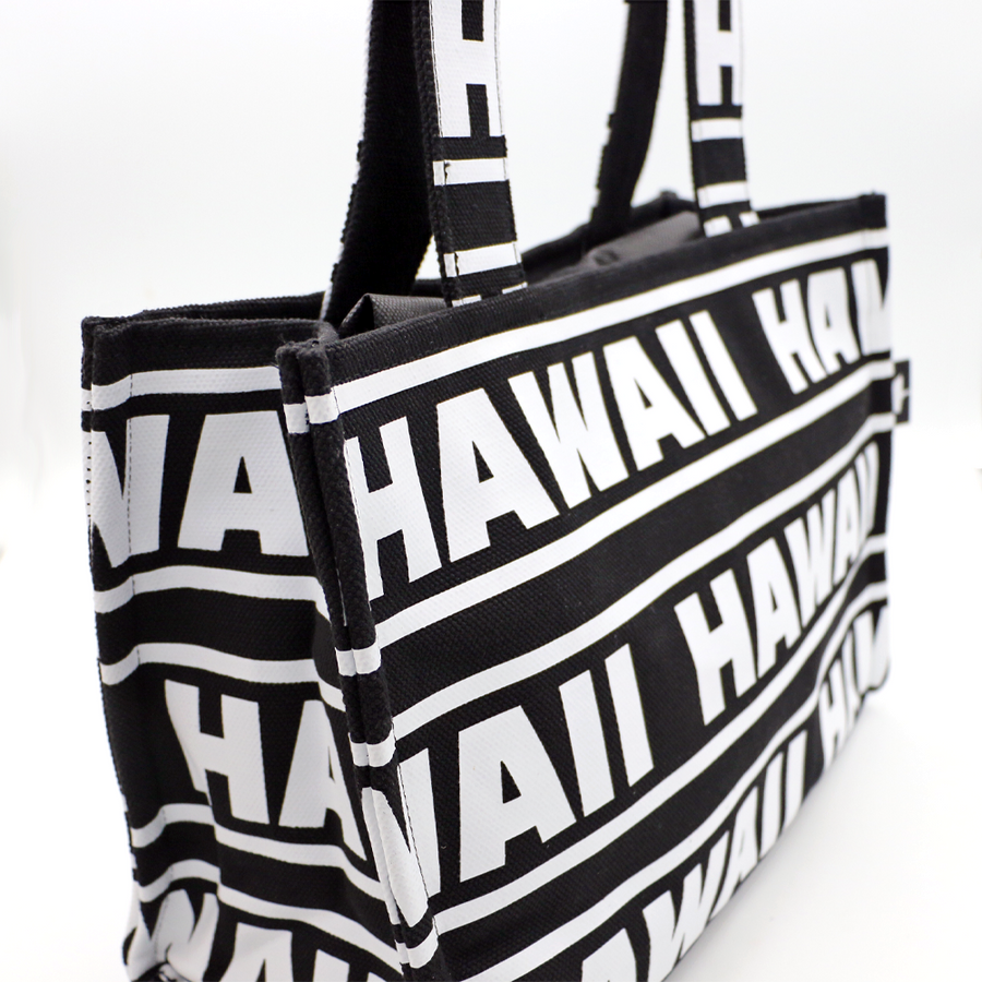 The Hawaii Tote - Black with White