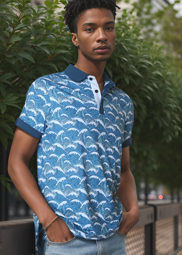 Tribal Ocean Performance Polo - Blue