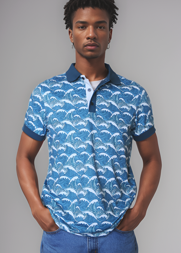 Tribal Ocean Performance Polo - Blue