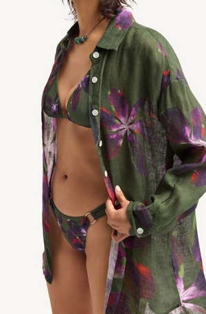 Playa Boyfriend Shirt in Watercolor Orchid