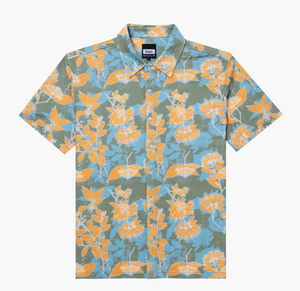 Ode to the Islands Tech Button Up - Saffron Multi
