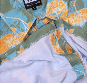 Ode to the Islands Tech Button Up - Saffron Multi