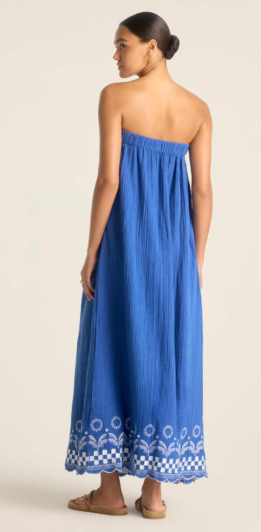 Daya Embroidered Dress in Cobalt Blue KoaWood Ranch Daya Embroidered Dress in Cobalt Blue KoaWood Ranch