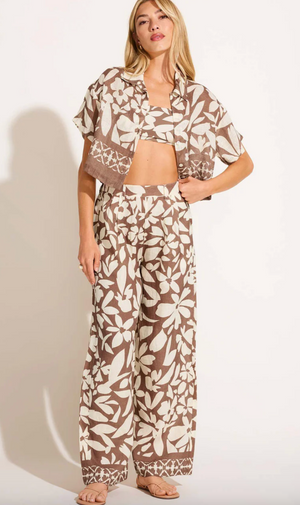 Hana Cropped Shirt in Desert Flower