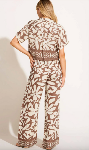 Hana Cropped Shirt in Desert Flower