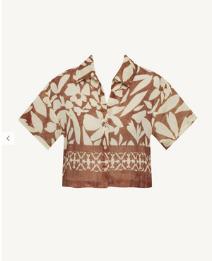 Hana Cropped Shirt in Desert Flower
