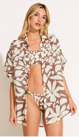 Playa Boyfriend Shirt in Desert Flower