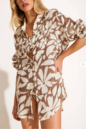 Playa Boyfriend Shirt in Desert Flower