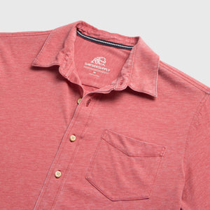 Tony S/S Burnout Knit Shirt - Mineral Red