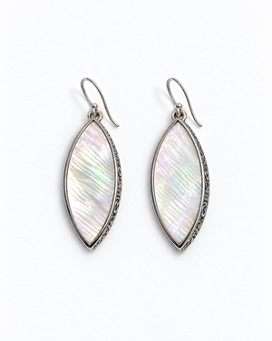 Sterling Silver Mother of Pearl Surfboard Drop Earrings