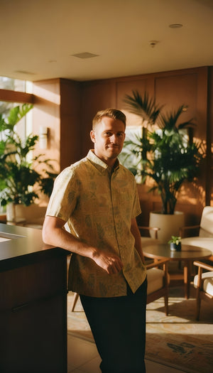 TAHITIAN TAPA - Dusty Yellow