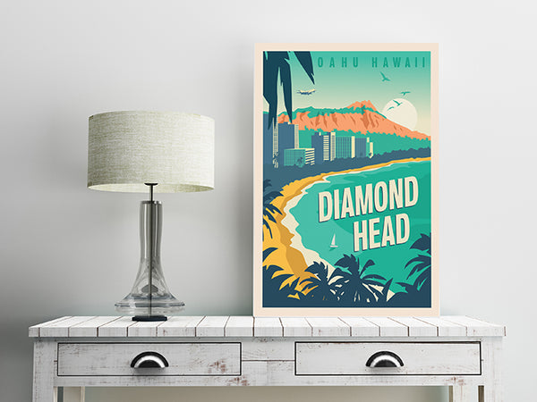 Oahu's Diamond Head 12 x 18 Poster