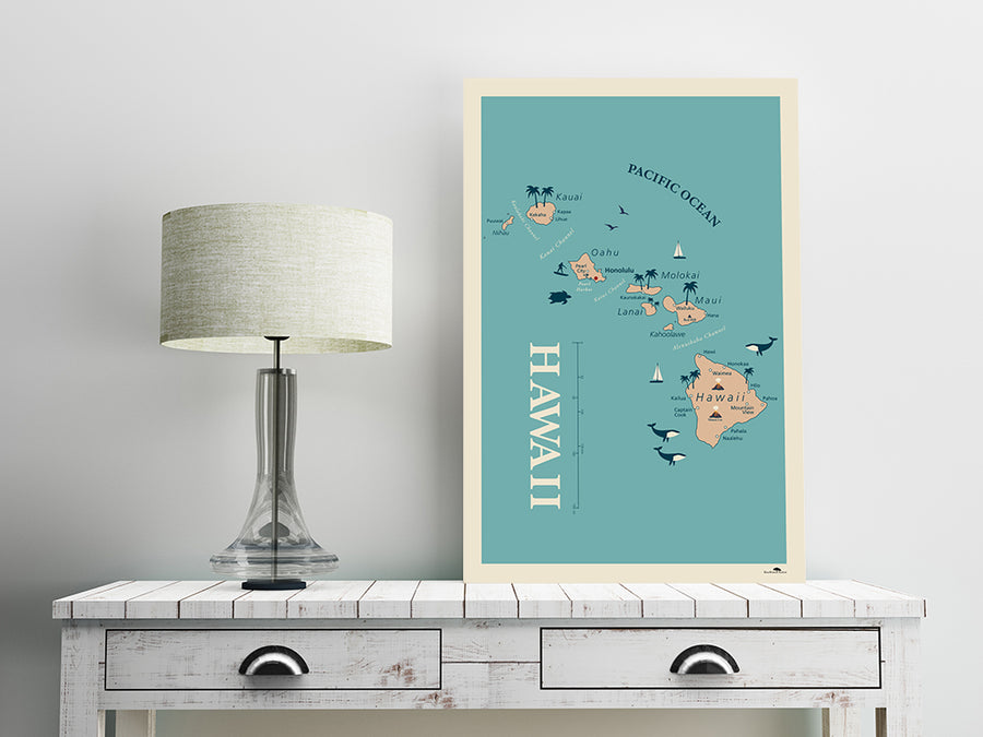 Hawaii Map Poster