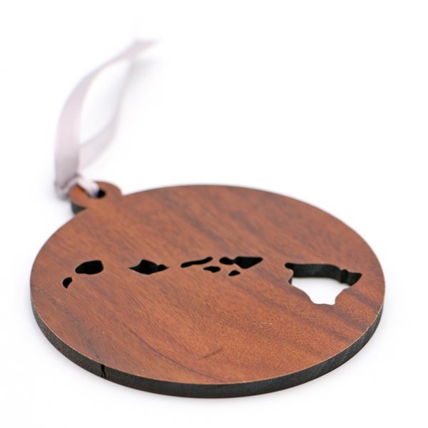 Koa Wood Hawaii Islands Ornament