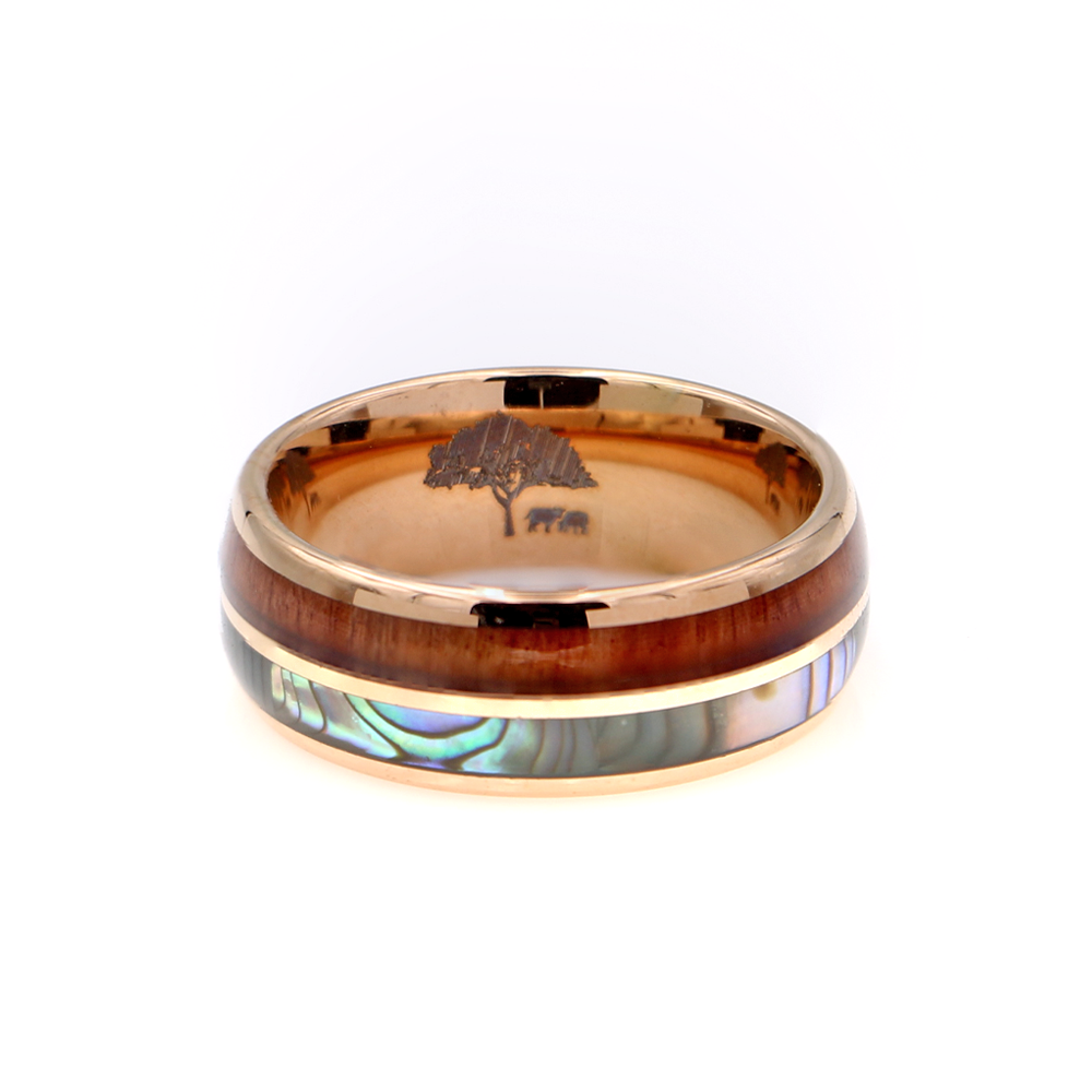 Koa wood abalone ring deals