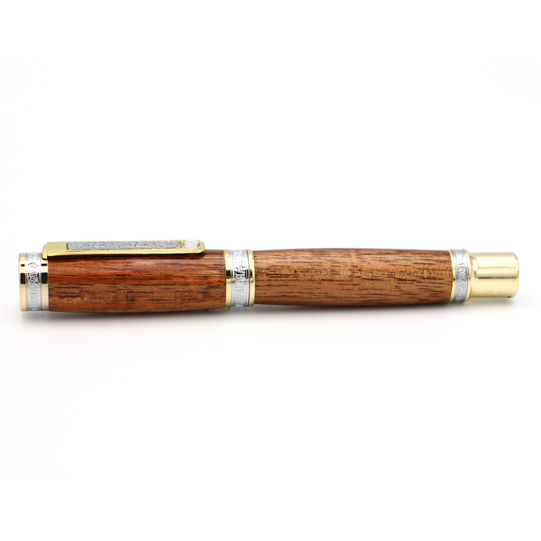 Premium Curly Hawaiian Koa Aloha Pen - Gold