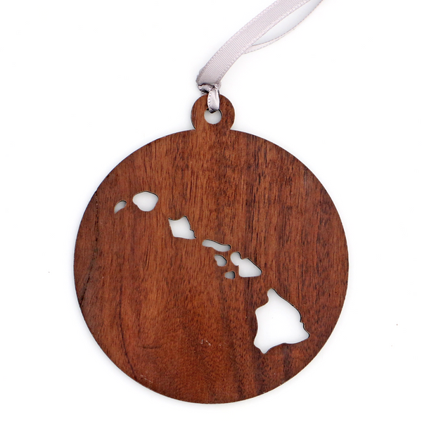 Koa Wood Hawaii Islands Ornament