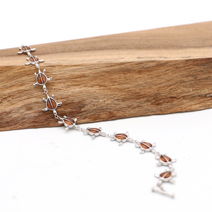 Koa Wood and Silver All Honu Bracelet