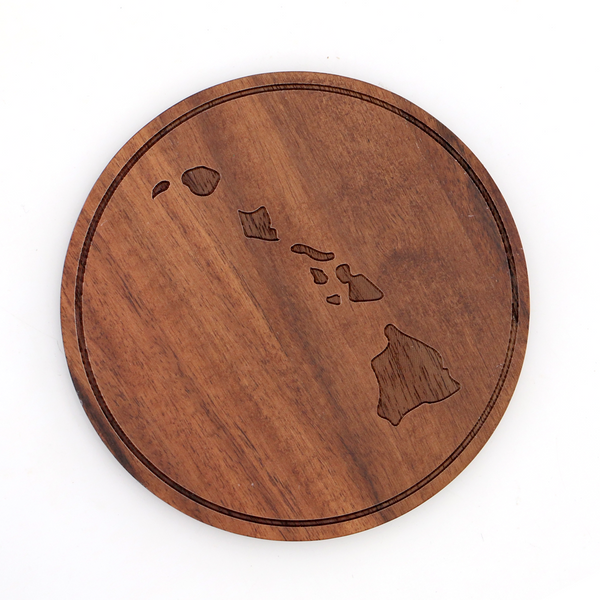 Koa Wood Hawaii Islands Coaster