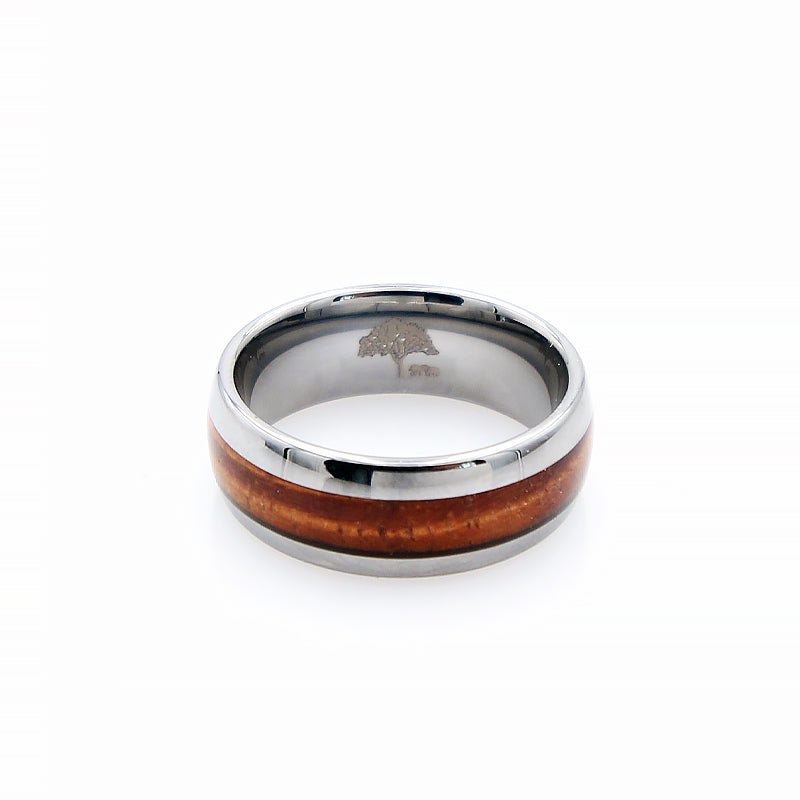 Koa Wood Tungsten Ring Rounded 8mm