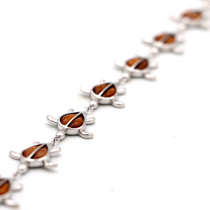 Koa Wood and Silver All Honu Bracelet