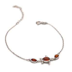 Koa Wood and Silver Honu Bracelet