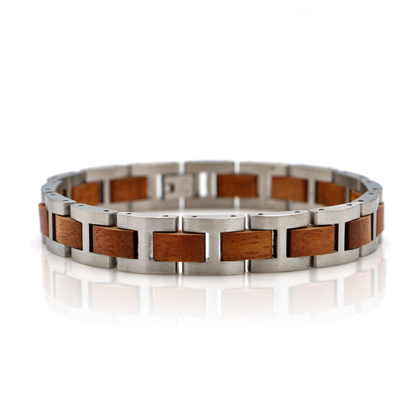 Koa Steel Mens Bracelet