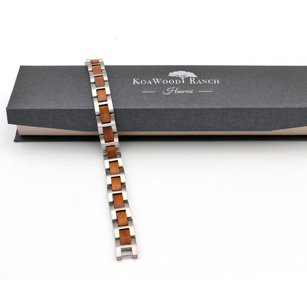 Koa Steel Mens Bracelet