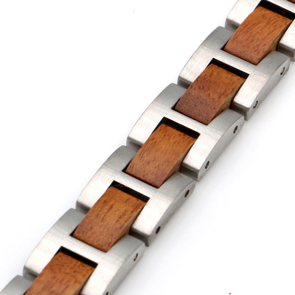 Koa Steel Mens Bracelet