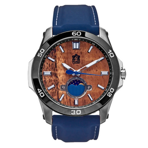 Koa Wood Face Watch - Castaway Chrome